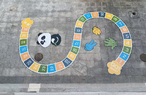 湄潭地面游戏彩绘